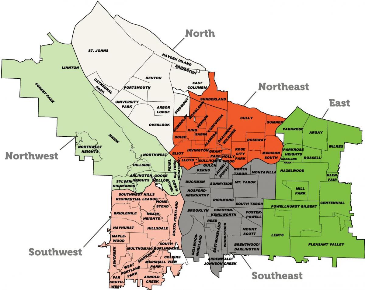 Portland äärelinnas kaart
