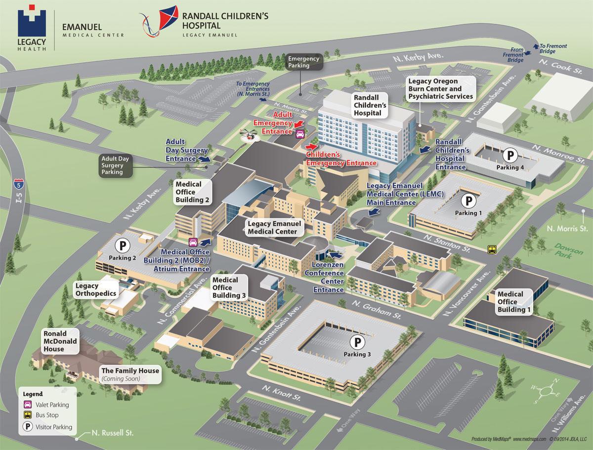kaart Portlandi haiglas