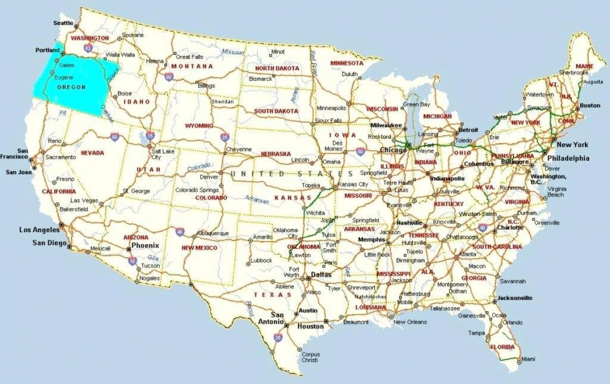 Portland Oregon kaardil USA