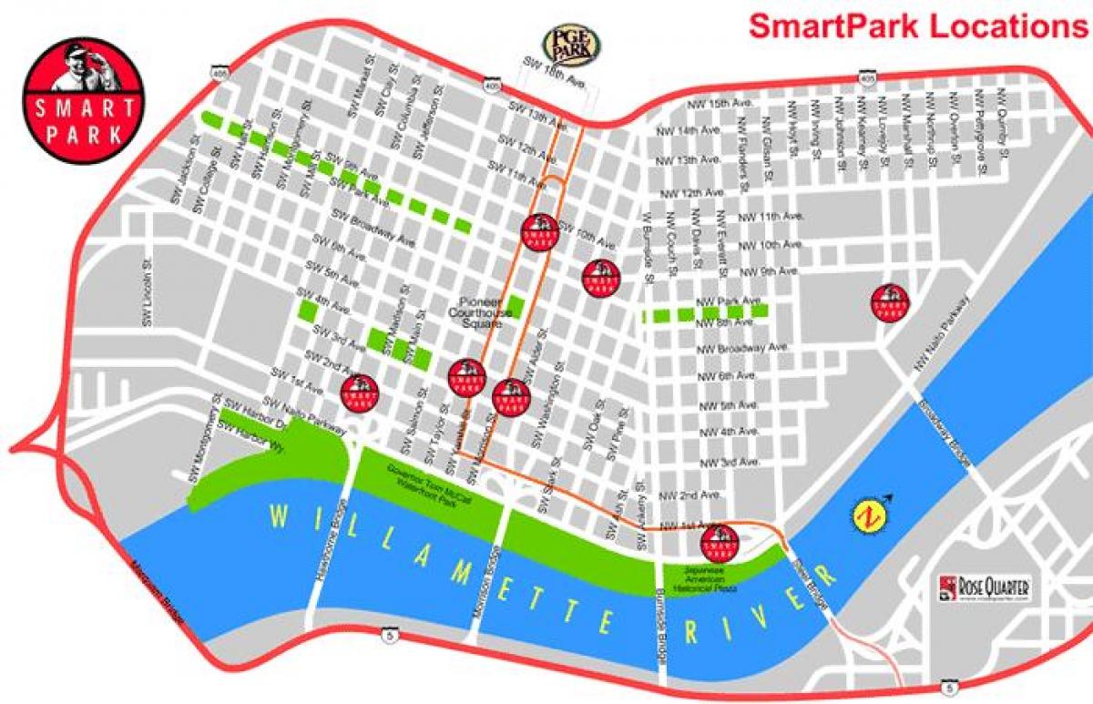 kaart Portland smart park