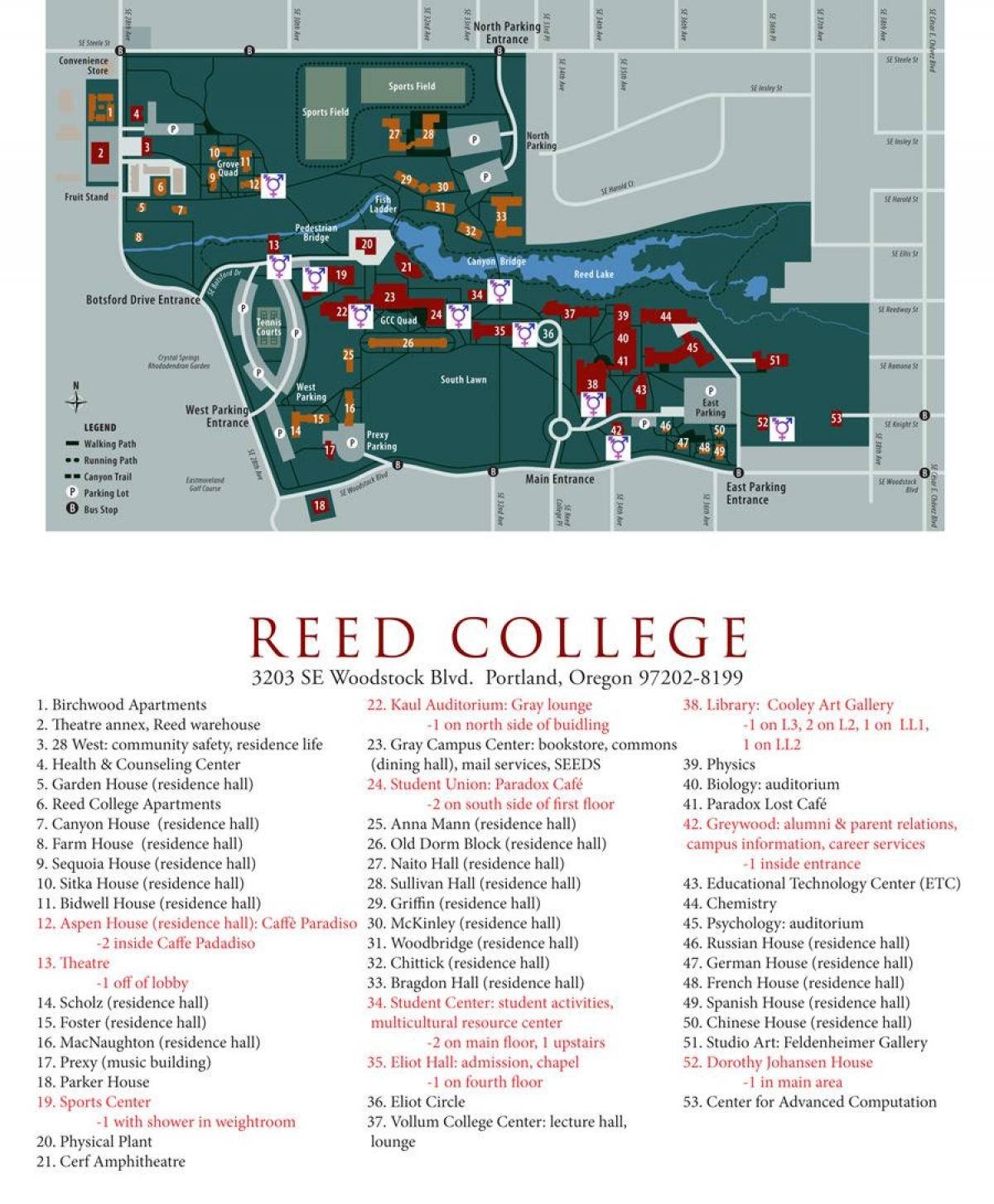 kaart reed College